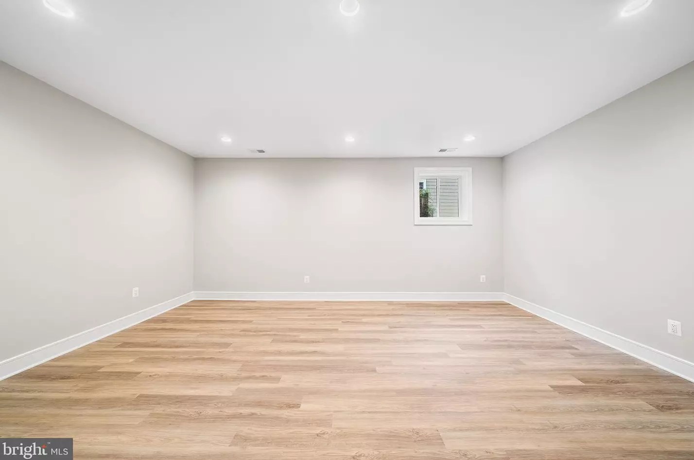 Lower-level flex room suited to exercise or media use